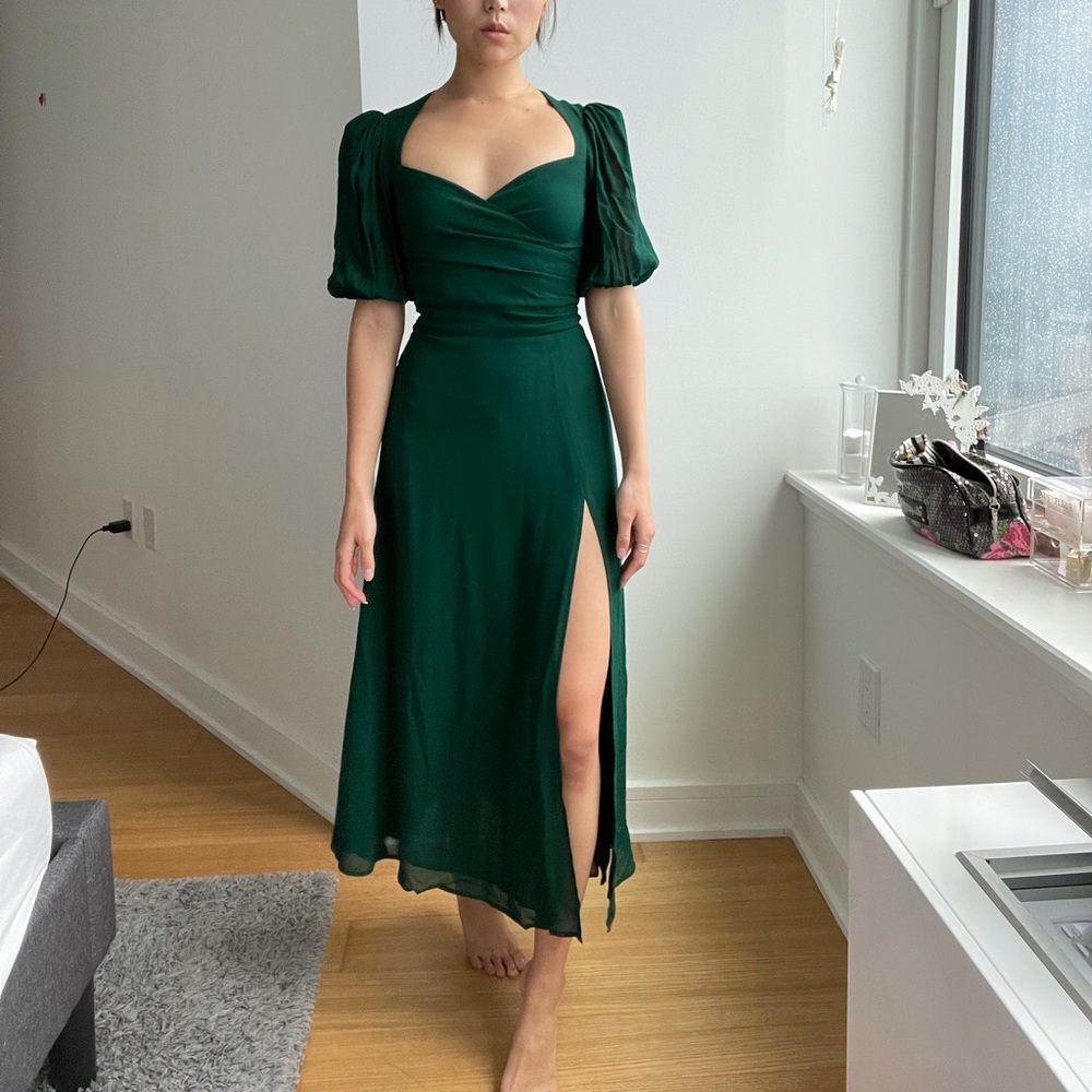Reformation Wildflower Dress in Emerald
